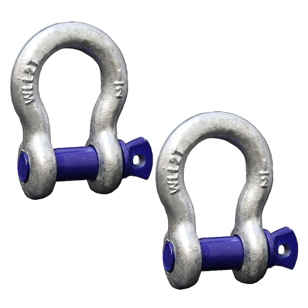 Boxer Tools Forged Anchor Shackle 1/2-in. Heavy Duty Forged Steel - Load Capacity up to 2 Ton, 2PK FH409-12-2 - main